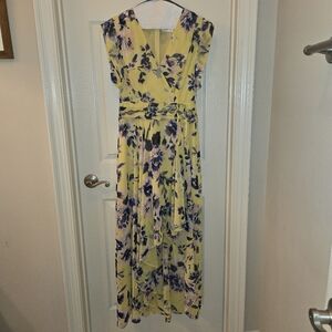 Floral Yellow and Purple Maxi Dress